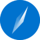 Compass Icon, round, blue