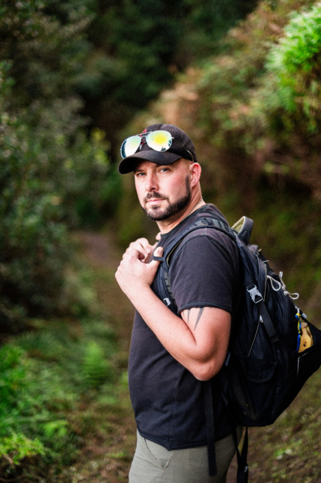 Christoph walking in the forest of Madeira