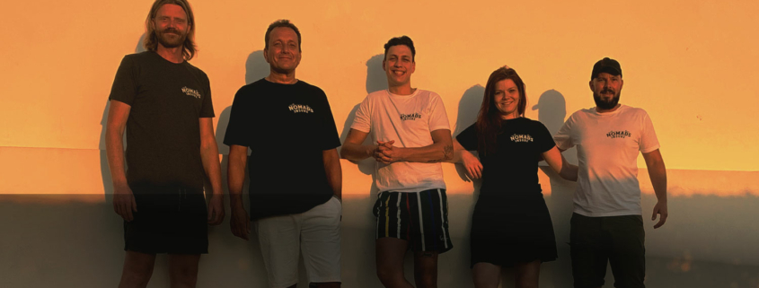 The Nomad World 2023 in Albufeira, the Team of NOMADS.insure: Martin, Aaron, Markus, Simone, Christoph (left to right)