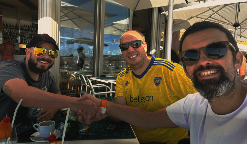 Threeway Handshake: Christoph, Gonçalo and João